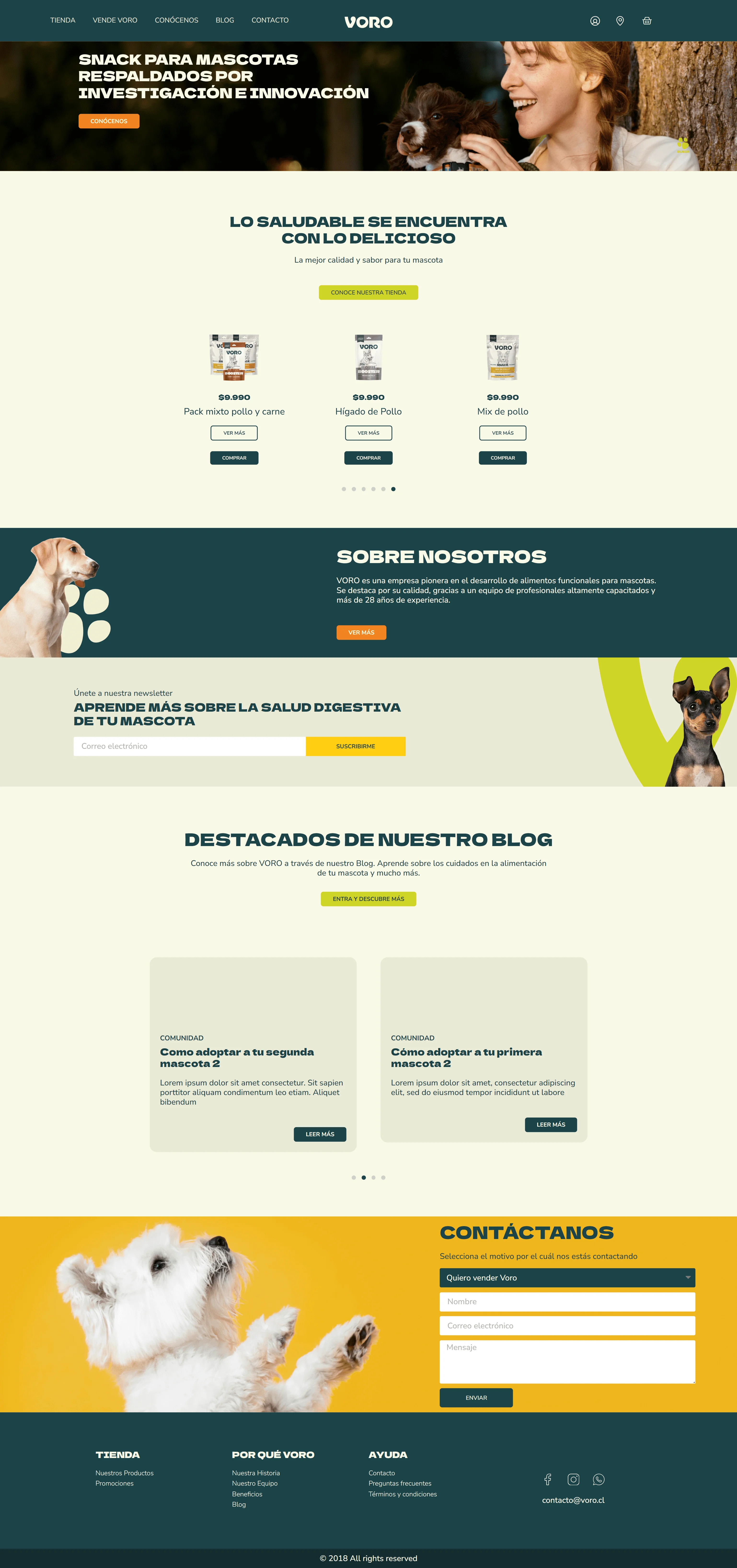 Desarrollo de sitio web para Voro